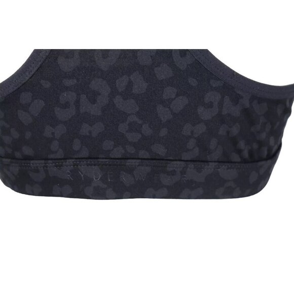 Ryderwear Women's Medium Black Hybrid Sports Bra Racerback Leopard Print Top NWT - Picture 5 of 5